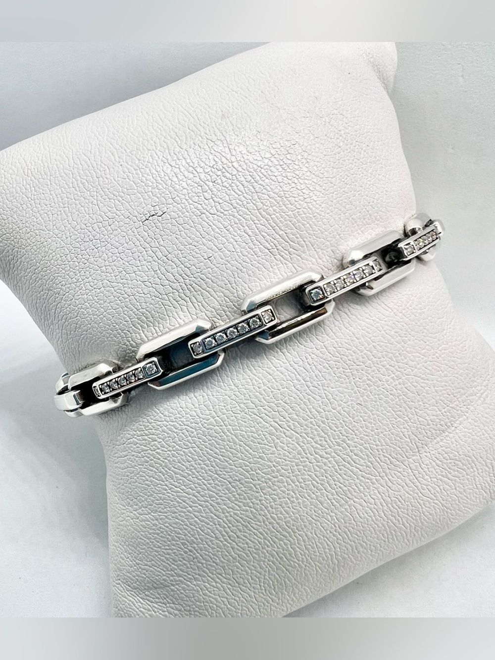 David Yurman Stax Link Bracelet with Pavé Diamonds - Picture 9 of 14